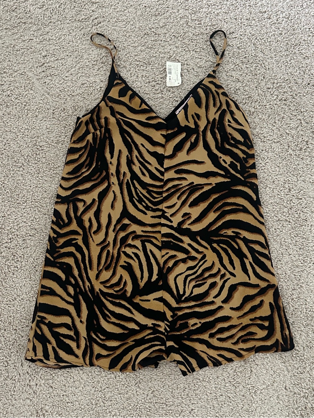 NWT BLUE BLUSH Animal Print Romper - Black & Tan